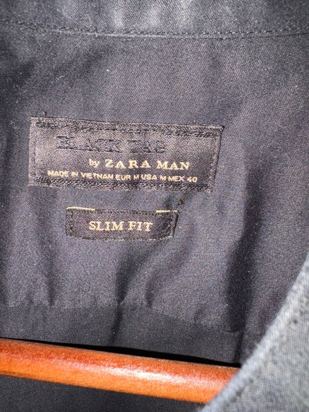 Zara Man Black Tab Cotton Zipper Up Shirt - Picture 3 of 5